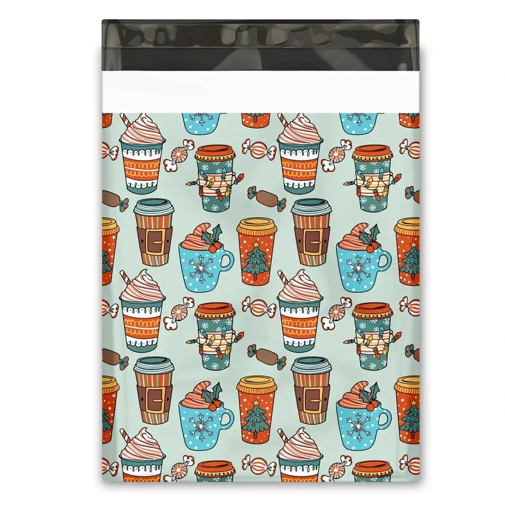 Christmas Coffees Poly Mailers 10x13 Pack of 25